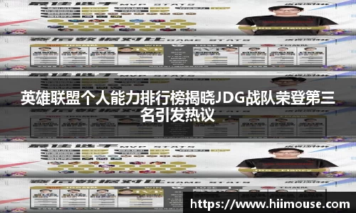 英雄联盟个人能力排行榜揭晓JDG战队荣登第三名引发热议